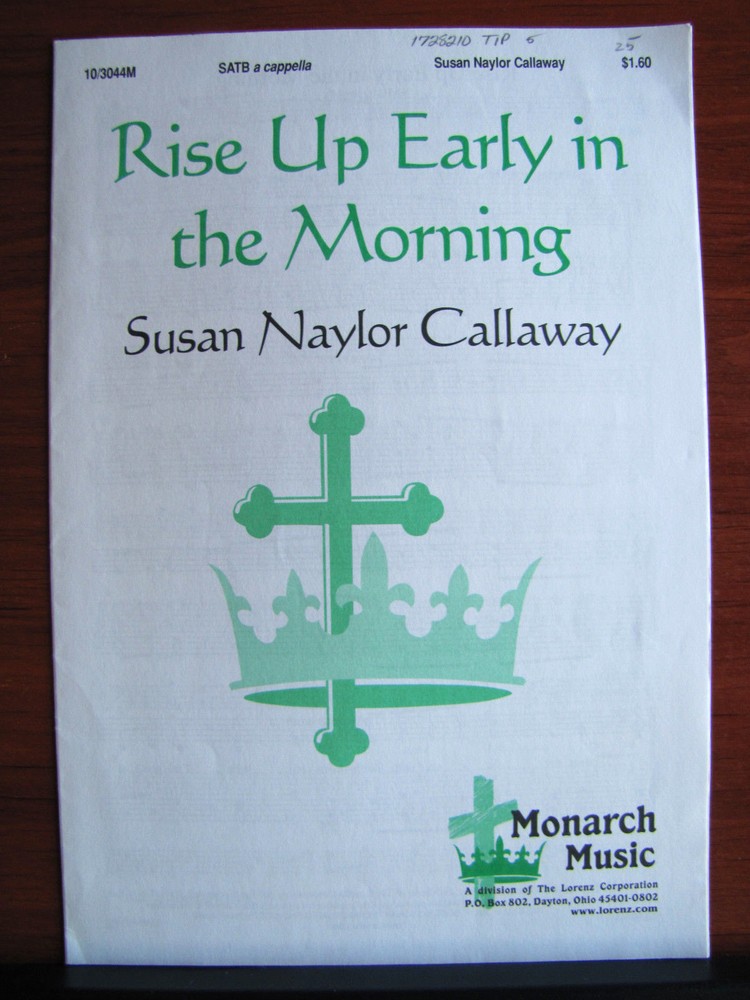 Rise Up Early in the Morning -2003 sheet music gospel – SATB vocal a cappella