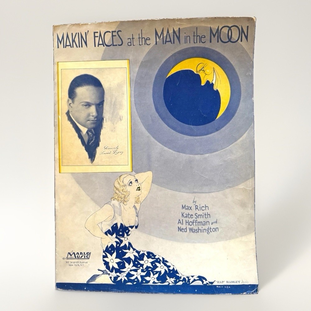 Makin Faces At The Man In The Moon VTG Sheet Music Vincent Lopez Cover Ukulele