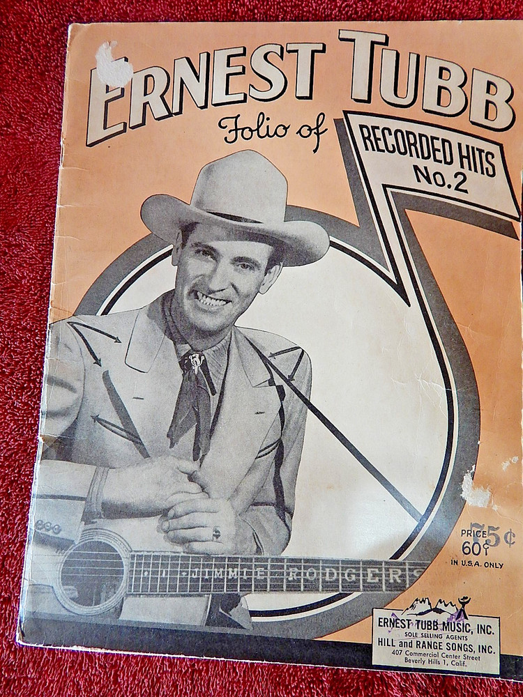 Ernest Tubb Folio of Recorded Hits #2 1950 Sheet Music Song Book Piano Voice etc