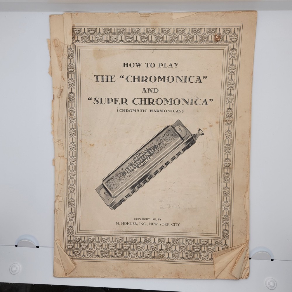 Vintage 1931 Hohner Chromonica Harmonica Instruction Book with Sheet Music