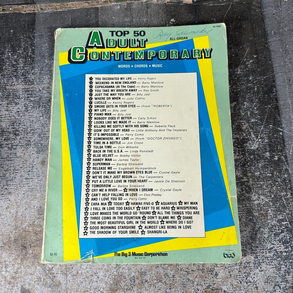 Top 50 Adult Contemporary Songs Voice Chords Music Sheet Music Book Pages
