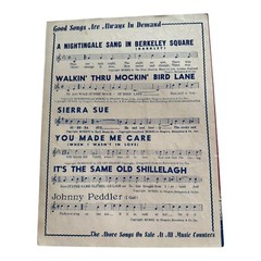 A Nightingale Sang in Berkeley Square Sheet Music 1939 Lou Breese VTG London VTG