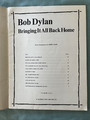 BOB DYLAN Song Book « Bringing It All Back Home » 1965 11 Songs!