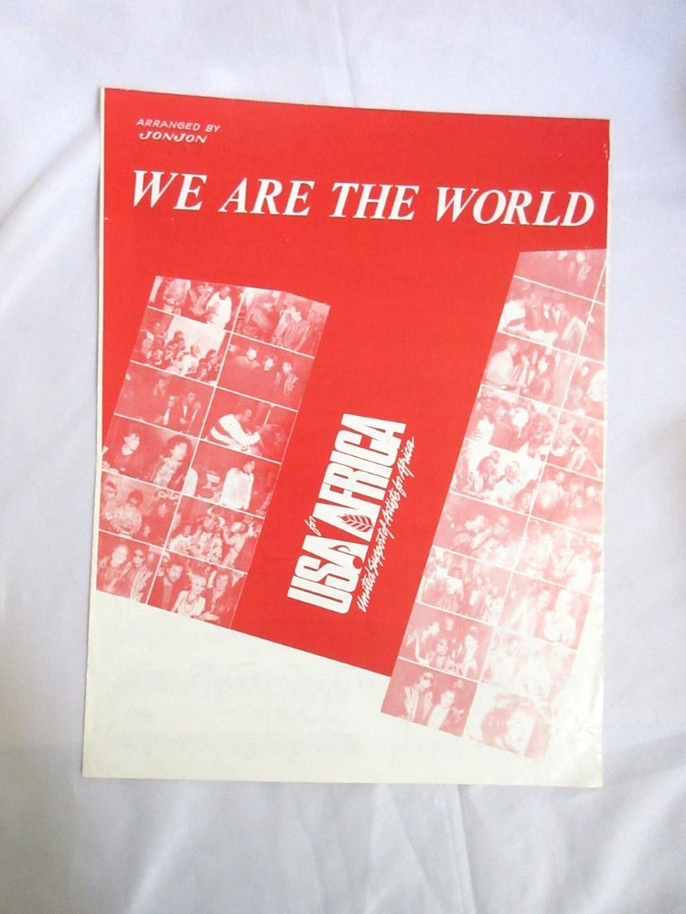We Are The World USA For Africa 1985 Piano Vocal Guitar Sheet Music