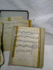 1939 1942 Binder w/ handwritten sheet music Notes in pencil by musician PIANO ?
