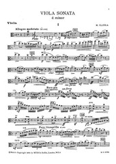 Viola Sonata Mikhail Glinka (Piano & Viola Score, Alternate Viola Part …