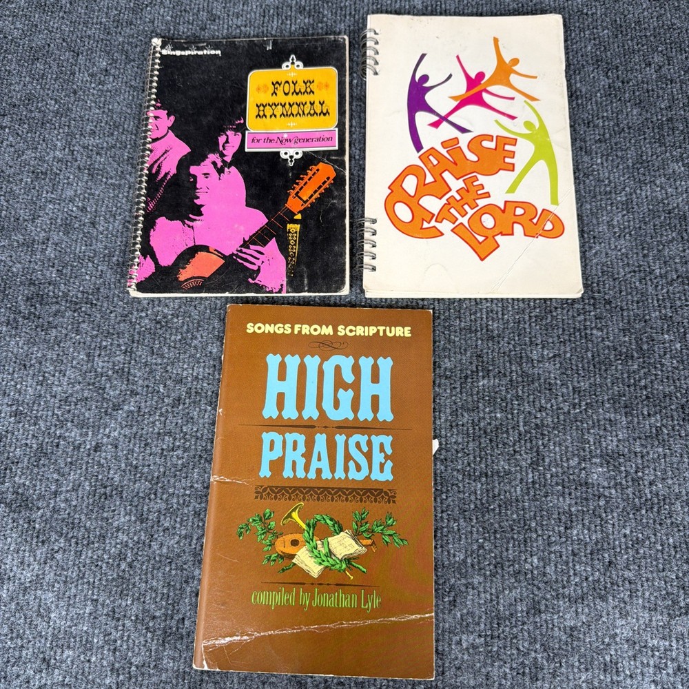 Lot of 3 Songbooks Christian Worship Music Books 1970&rsquo;s Vintage Paperback
