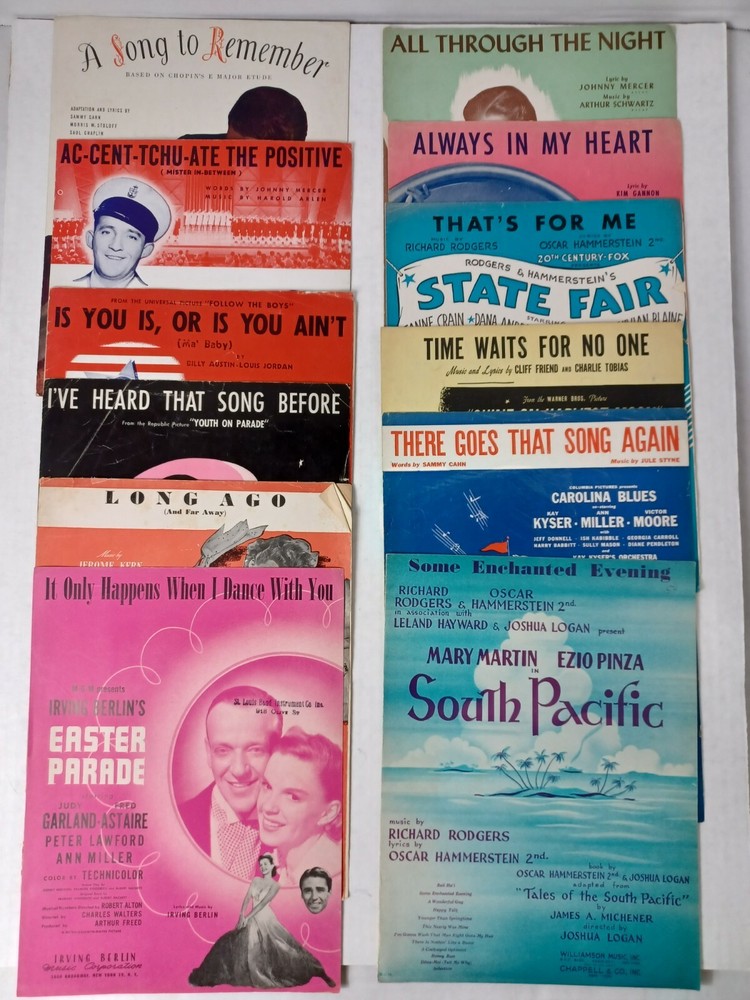 Vintage Show Tunes & Movie Sheet Music South Pacific Easter Parade + more Lot 12