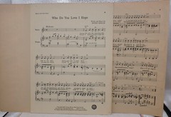 Who Do You Love I Hope – Irving Berlin – Sheet Music 1946