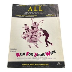 VTG 1965 Run For Your Wife ALL English/Italian Movie Song Sheet Music Piano Voca