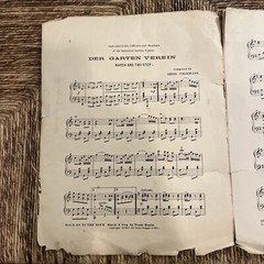 Original 1904 Der Garten Verein March And Two-Step Sheet Music Galveston