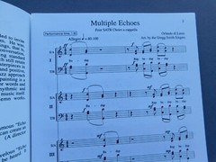 Multiple Echoes – 1995 sheet music – SATB Voices a Cappella – Doo-Wop Madrigal