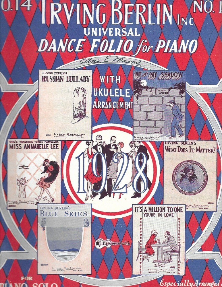 1928 Irving Berlin Universal Dance Folio No 14 Piano Ukulele Songbook