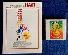 HAIR – 80 PAGE SONGBOOK + HAIR – RCA CD WITH 32 TRACKS – 1988