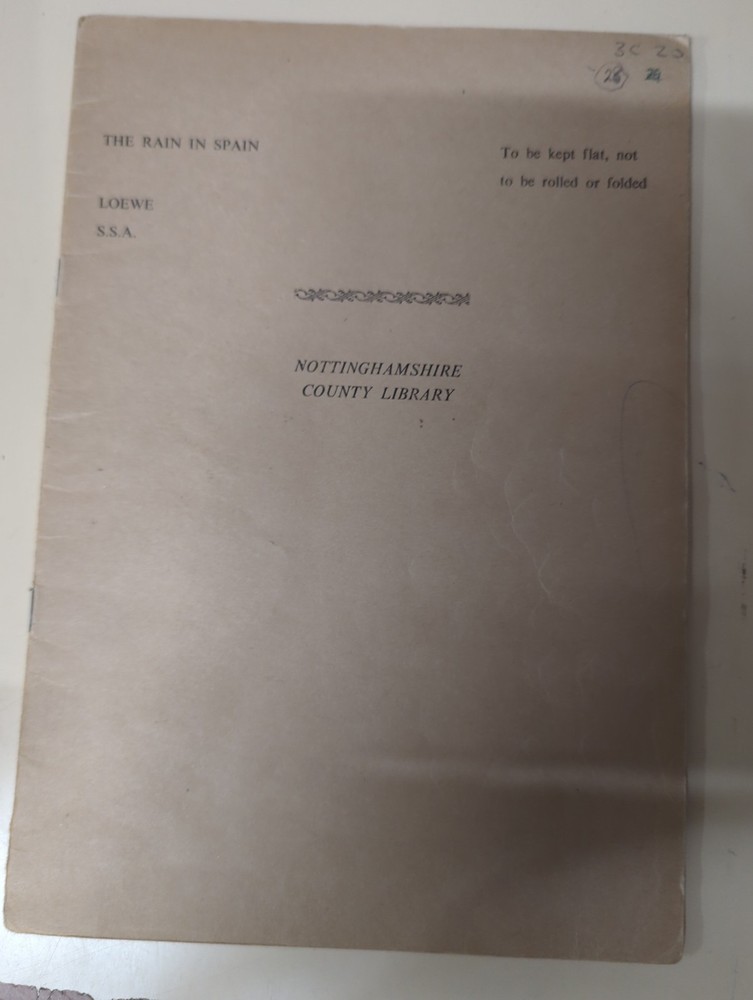 Frederick Loewe:The Rain In Spain:From My Fair Lady:Vocal Score:Piano part