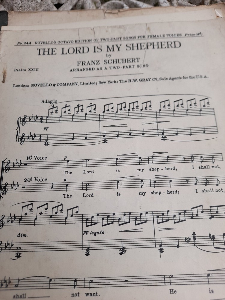 SCHUBERT/ THE LORD IS MY SHEPHERD / 2 PART SONG FOR FEMALE VOICES