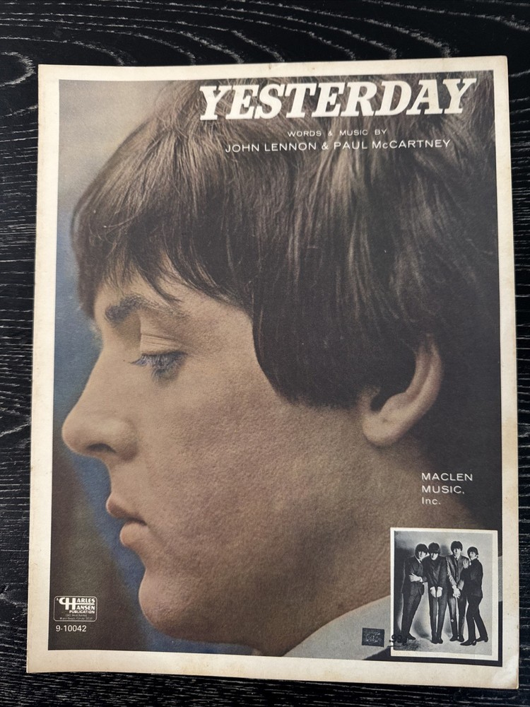 Yesterday Sheet Music by Lennon & McCartney – Performed by The Beatles 1965 VG+