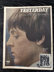 Yesterday Sheet Music by Lennon & McCartney – Performed by The Beatles 1965 VG+