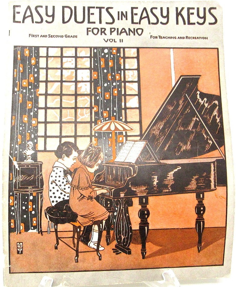 Easy Duets Easy Keys Sheet Music Booklet Vol II 1915 Piano 10 Songs US Seller