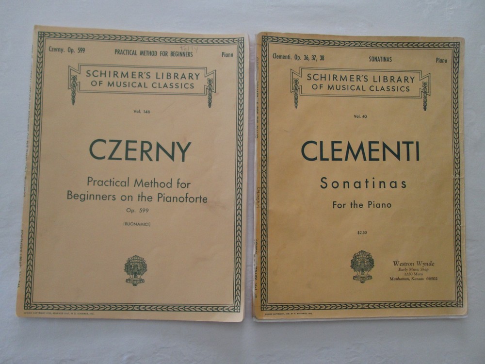 Schirmers CZERNY Op 599 Vol 146 & CLEMENTI Sonatinas Vol 40 Piano Scores