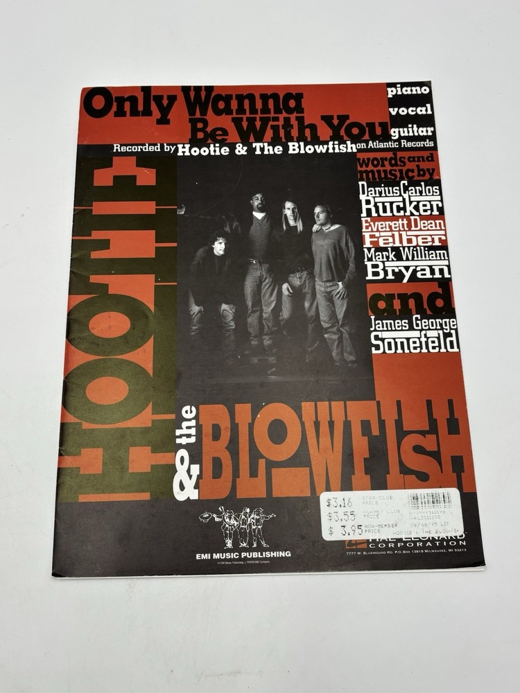 Hootie & The Blowfish-Only Wanna Be With You Piano Vocals Guitar Sheet Music