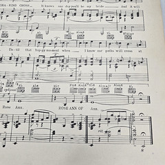 Rose Ann of Charing Cross Sheet Music 1942 Piano Lyrics Chords Goell Wayne Vtg