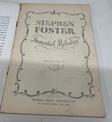 Vintage 1939 Stephen Foster Immortal Melodies Minstrel Parlor Music Songbook