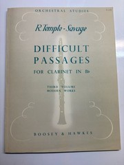 Difficult Passages For Clarinet In Bb Temple – Savage Complete 3 Volumes