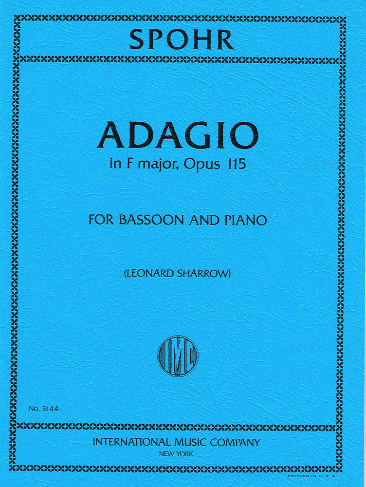 Spohr – Adagio in F major, Opus 115 for Bassoon and Piano (3144)