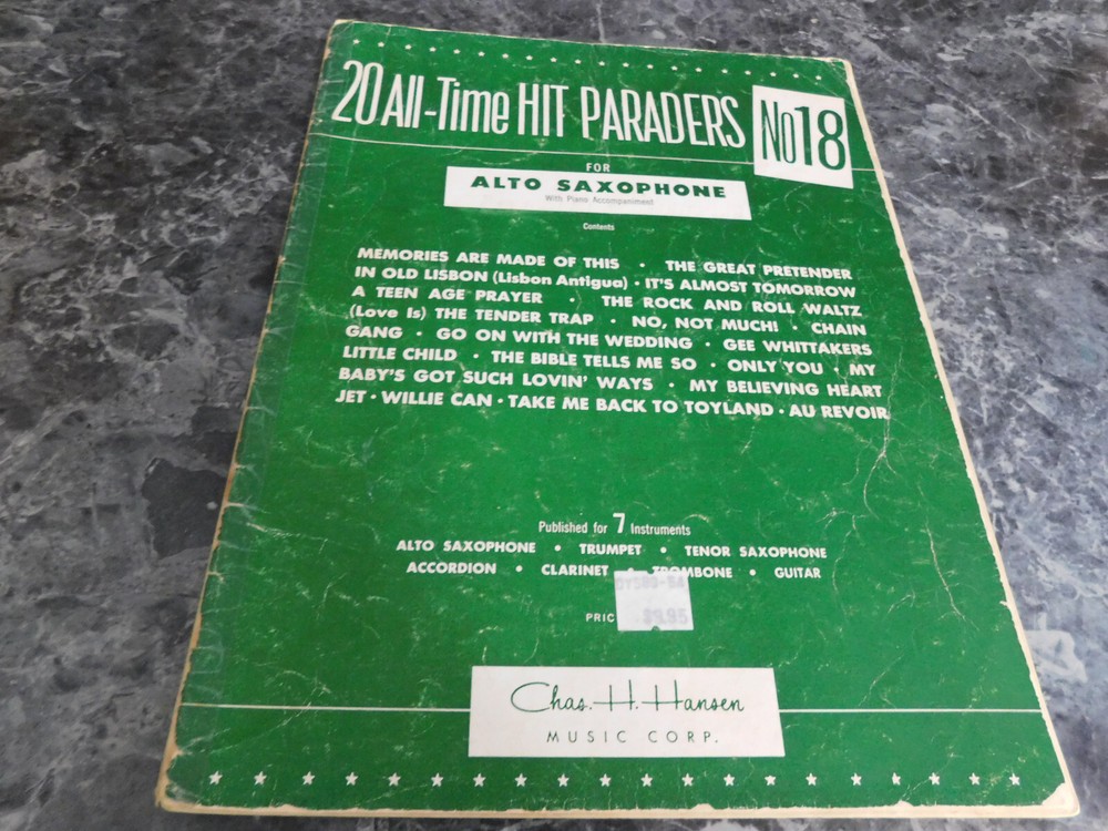 20 All Time Hit Paraders No 18 for Alto Saxophone with Piano