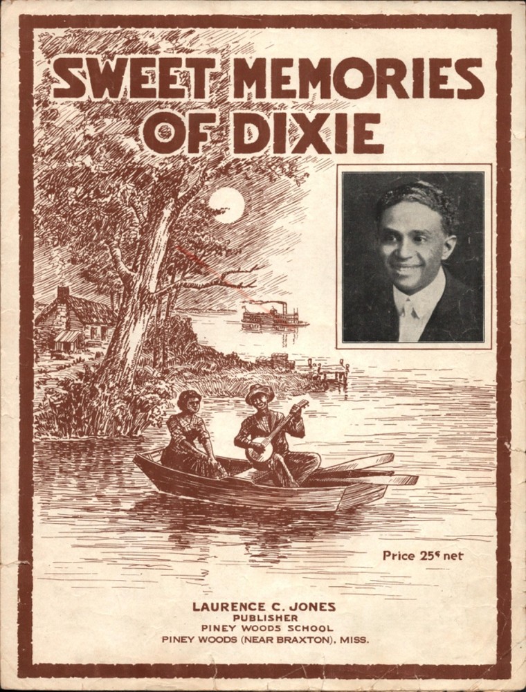 1924 PINEY WOODS AFRICAN AMERICAN SCHOOL historic sheet music LAWRENCE C. JONES
