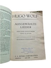 Hugo Wolf Álbum Ausgewählte Lieder Stimme Edition Peter’s German/English
