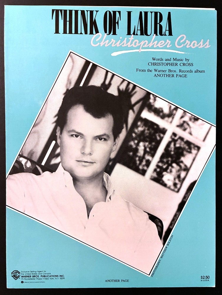1983 CHRISTOPHER CROSS « THINK OF LAURA » SHEET MUSIC – POP ROCK ERA – YACHT ROCK