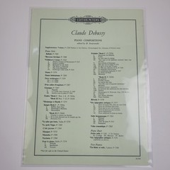 Debussy&rsquo; Supplementary Volume&rsquo; Piano Solo, Edition Peters Sheet Music, #SM2