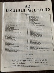 64 Ukulele Melodies Sheet Music Book 1950 Paull Pioneer Music Chords Piano Acc.