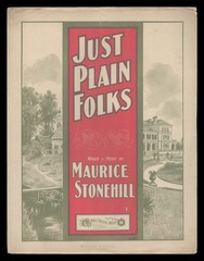 JUST PLAIN FOLKS Maurice Stonehill 1901 Vintage Sheet Music