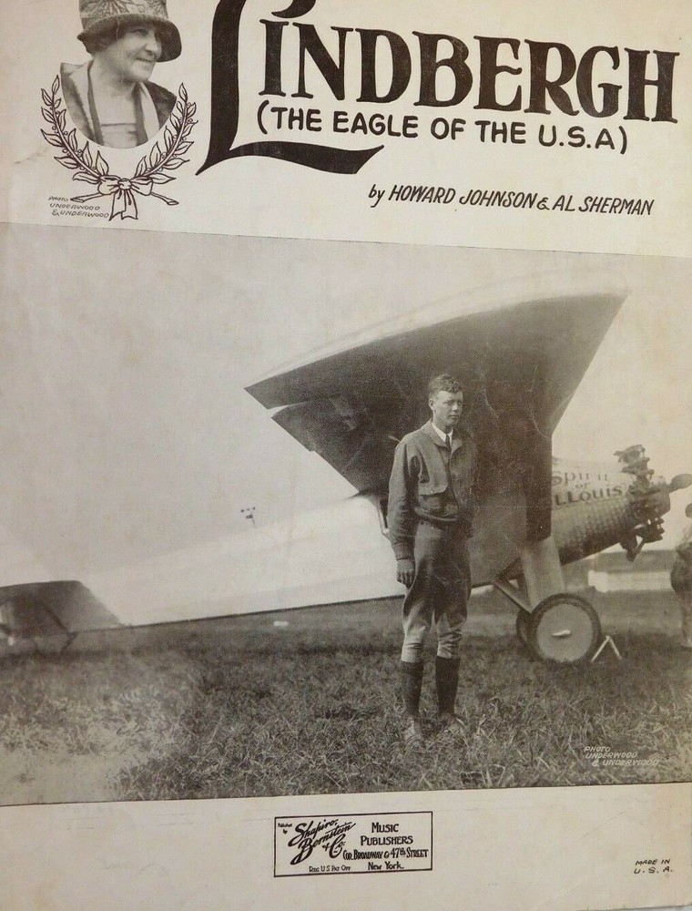 1927 Lindbergh The Eagle Of The USA, Charles Spirit Of St. Louis Aviation Flying
