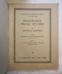 Pedal Studies for Piano Schirmer&rsquo;s Scholastic Series 1917