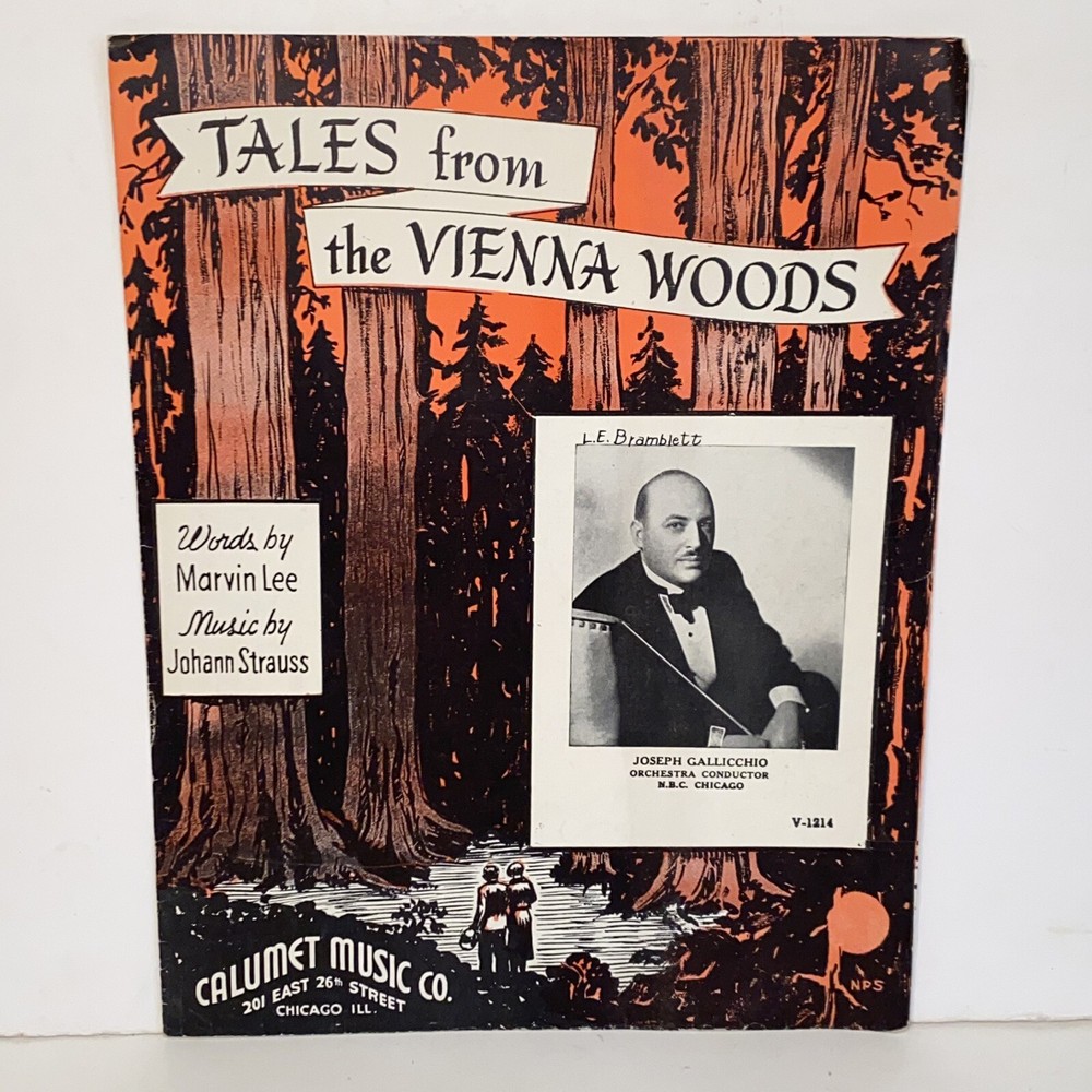 Vintage 1939 Tales from the Vienna Woods Sheet Music Joseph Gallicchio Cover