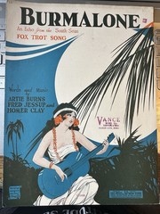 P 1924 Exotic Sheet Music BURMALONE (An Echo From The South Seas)