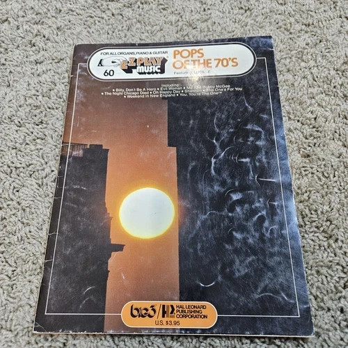 EZ Play Pops of the 70&rsquo;s For All Organs Piano and Guitar 1975 Lucille and others