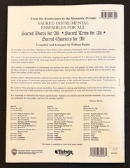 Sacred Duets for All Tenor Saxophone Sheet Music William Ryden Ensemble Book