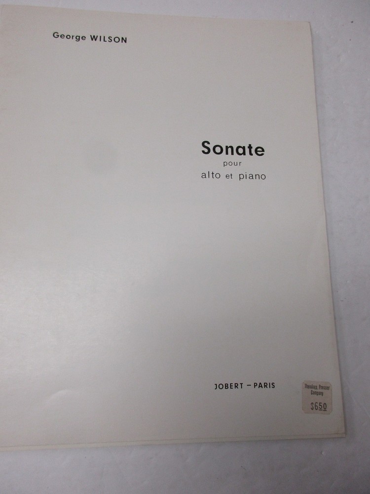 George Wilson Sonata for Viola and Piano Sheet Music Jobert Paris
