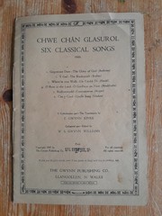 Chwe Chan Glasurol – Six Classical Songs – welsh vocal sheet music