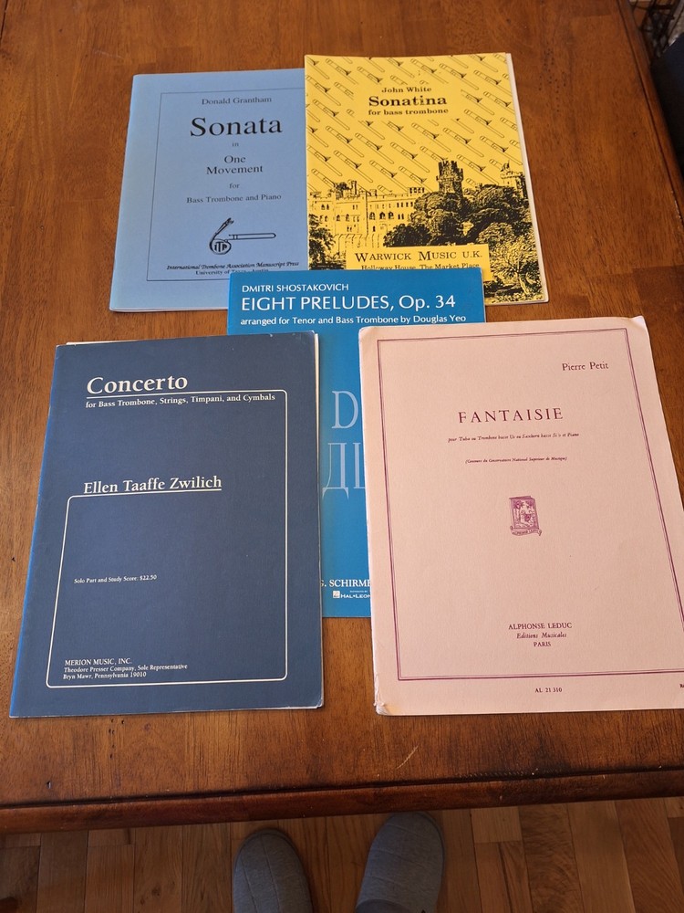 sheet music lot of Bass Trombone Works