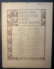 Military March – 1901 sheet music – Four Hands Piano – Schubert G. Schirmer