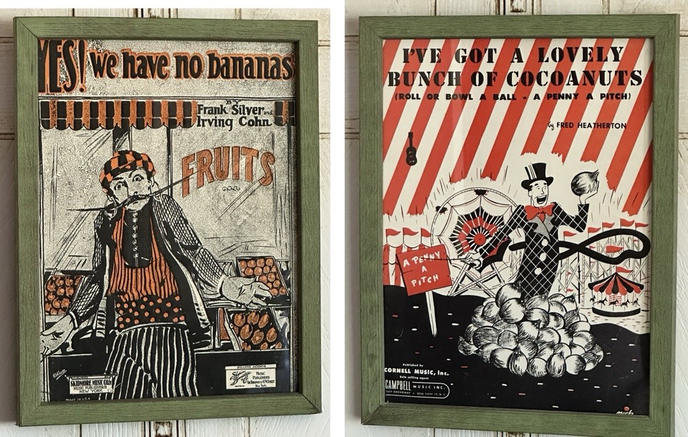 Antique Framed Sheet music