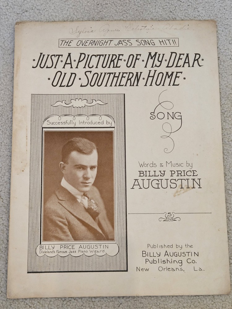 Early New Orleans Jazz Sheet Music « Jass » 1917 RARE Billy Price Augustin