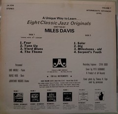 Jamey Aebersold Vol. 7 Miles Davis PLAY-A-LONG BOOK & SET 1976 Jazz Improv