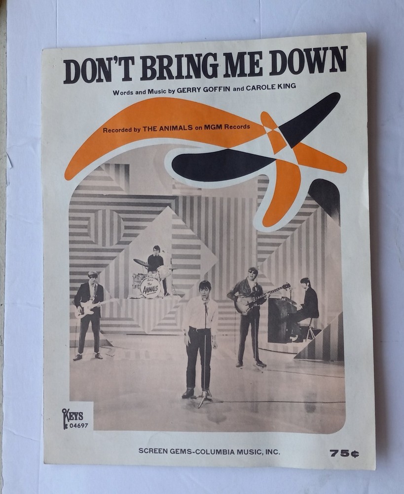Vintage Animals 1966 – Don’t Bring Me Down – Sheet Music – English Blues Rock